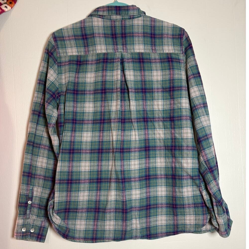 Woolrich Women's Large Long Sleeve Button Front Plaid Flannel Shirt - Picture 2 of 6